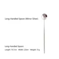 High-quality 304 stainless steel long handled spoon with a polished mirror silver finish - Long Handle Spoon