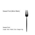 Tenedor de postre de acero inoxidable negro espejo de 18 cm con diseño minimalista - Tenedor de Postre