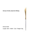 Elegant white and gold 304 stainless steel dinner knife with rounded handle design - Dinner Knife (White Gold) / Platinum