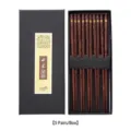 Set of 5 pairs of natural jujube wood chopsticks in a black gift box - Multicolor Patterns Gift Box