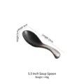 Japanese style retro ceramic soup spoon featuring unique kiln change glaze finish - 5.5 Inch Soup Spoon