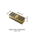 Vintage golden hollowed-out metal toothpick box, dimensions 10.5x4.3x2.2cm, weight 100g - Gold