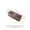 Rose gold stainless steel hollow lattice toothpick box with length 10.5cm and weight 100g - Rose Gold