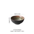4.75 inch Japanese retro ceramic bowl with 290ml capacity for rice or soup - 4.75 Inch Bowl / 290ml
