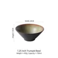 7.25 inch Japanese retro ceramic bowl with reactive glaze finish for ramen and soup - 7.25 Inch Trumpet Bowl / 700ml