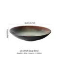 Retro Japanese ceramic soup bowl with 26.7cm width and unique kiln-turned glaze. - 10.5 Inch Tiandou Soup Bowl / 40oz