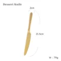 Gold mirror finish stainless steel dessert knife with 21.5cm length and 79g weight. - Dessert Knife