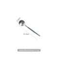 Premium 304 stainless steel coffee spoon with matte blue handle and round silver head - Blue Silver