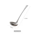Durable deep silver stainless steel soup ladle with long handle, 29cm length for kitchen. - Mirror Soup Ladle / Silver