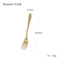 Elegant mirror gold stainless steel dessert fork measuring 16.9cm with weight specifications - Dessert Fork