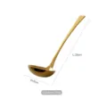 Premium gold stainless steel soup ladle with long handle, 29cm length and 8cm bowl width - Mirror Soup Ladle / Gold