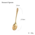 Golden mirror finish stainless steel dessert spoon, 17.9cm length and 68g weight - Dessert Spoon