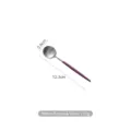Matte purple and silver 304 stainless steel coffee spoon for dessert and stirring - Purple Silver