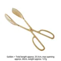 Gold stainless steel scissor-style food tongs for BBQ and steak serving - Gold