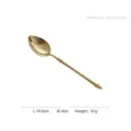 Mirror finish golden 304 stainless steel dinner spoon with bamboo-inspired handle - Dinner Spoon / 1 Piece (19.8cm) / Mirror Gold