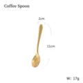 Mirror gold stainless steel coffee spoon, 11cm length, 2cm width, weighing 17g. - Coffee Spoon