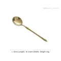 Elegant golden mirror finish soup spoon with bamboo-inspired handle. - Soup Spoon / 1 Piece (19cm) / Mirror Gold