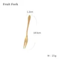 Gold-plated stainless steel dessert fruit fork 14.5cm length 21g weight variant - Fruit Fork