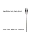 Elegant matte silver dinner fork crafted from 304 stainless steel with round handle - Dinner Fork