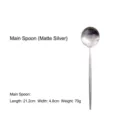 Elegant matte silver 304 stainless steel dinner spoon with minimalist round handle - Dinner Spoon