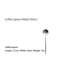 Matte silver stainless steel coffee spoon with round handle design and 12.3cm length - Coffee Spoon