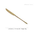 Elegant matte gold stainless steel dinner knife with a unique bamboo joint handle design - Dinner Knife / 1 Piece (23.3cm) / Matte Gold