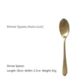 Elegant matte gold stainless steel dinner spoon, dimensions 20cm x 3.7cm, weight 81g - Dinner Spoon / 20x3.7cm