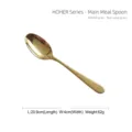 Luxurious gold stainless steel main meal spoon with mirror finish, 20.9cm length - Dinner Spoon