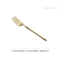 Elegant matte gold 304 stainless steel dinner fork with bamboo handle design - Dinner Fork / 1 Piece (19.9cm) / Matte Gold