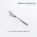 Elegant stainless steel dessert fork, 17.5cm length, minimalist cutlery for home dining - Dessert Fork