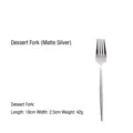 Matte silver 304 stainless steel dessert fork with a minimalist round handle - Dessert Fork