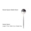 Elegant matte silver 304 stainless steel dessert spoon with minimalist round handle - Dessert Spoon