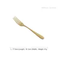 Elegant luxury gold stainless steel dessert fork for fruit and pastry, length 17.5cm - Dessert Fork