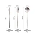 Matte silver 304 stainless steel cutlery set including dinner knife fork and spoon - Flatware