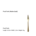 Élégante fourchette à fruits en acier doré mat, 14,5 cm, design rétro minimaliste - Fourchette à fruits / 14.5x1.2cm