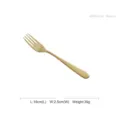 Luxury golden stainless steel dessert fork 18cm, elegant minimalist tableware for dining - Trident