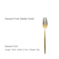 Matte gold stainless steel dessert fork featuring a slim and elegant round handle design - Dessert Fork / Matte Gold
