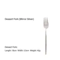 Premium mirror silver dessert fork with elegant round handle, 304 stainless steel cutlery - Dessert Fork