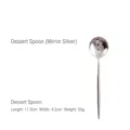 High-quality mirror silver 304 stainless steel dessert spoon with elegant round handle - Dessert Spoon