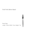 Tenedor de fruta minimalista de acero inoxidable negro espejo con tres púas y mango redondo - Tenedor de fruta