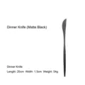 Couteau de table noir mat élégant avec un design de manche rond très minimaliste - Couteau de Table