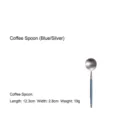 Sleek 304 stainless steel coffee spoon with blue handle and round silver head detail - Coffee Spoon / Blue Silver