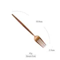 Elegant matte rose gold stainless steel dessert fork featuring a round handle design - Dessert Fork