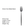 Fourchette de table en acier inoxydable noir mat avec un design ergonomique à manche rond - Fourchette de Table