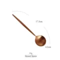 Elegant matte rose gold dessert spoon featuring 17.3cm length and 55g weight details - Dessert Spoon