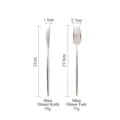 Mirror finish silver 304 stainless steel dinner knife and fork set with dimensions - Cutlery