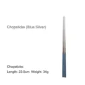 Blue and silver 304 stainless steel chopsticks with round handle design, 23.5cm long. - Chopsticks / Blue Silver