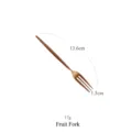 Matte rose gold stainless steel fruit fork 13.6cm length for desserts and snacks - Fruit Fork