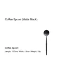 Petite cuillère à café en acier inoxydable noir mat avec un design à manche rond - Cuillère à Café