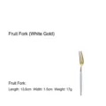 White and gold 304 stainless steel fruit fork with round handle, Portugal style cutlery - Fruit Fork (White Gold) / Platinum